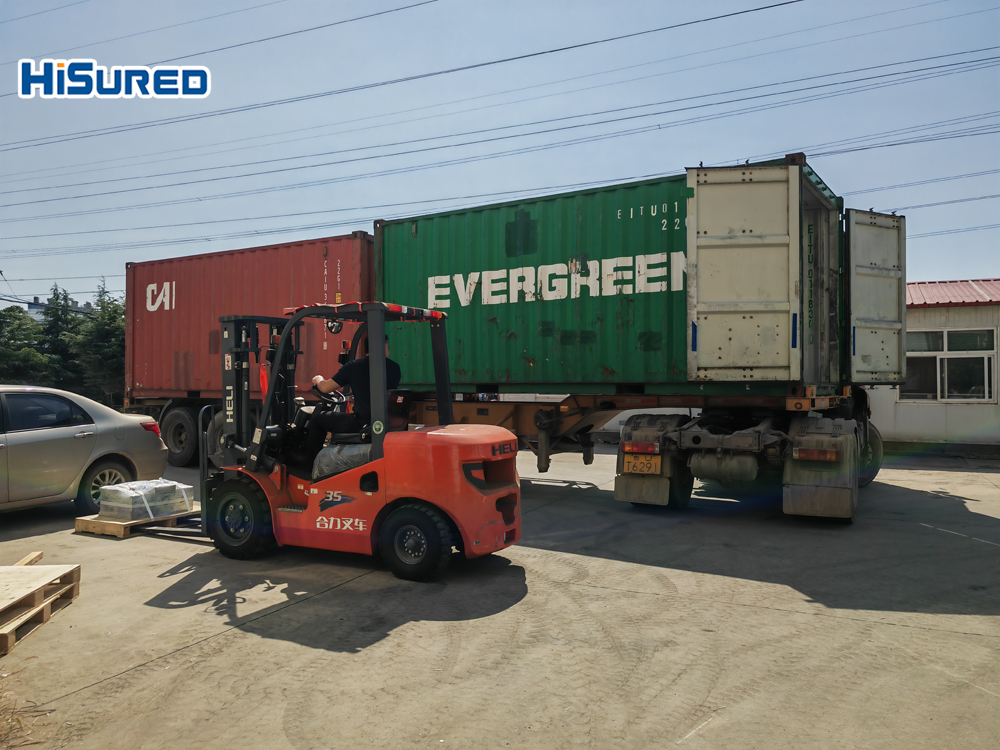Packed injection mold being prepared for export dispatch