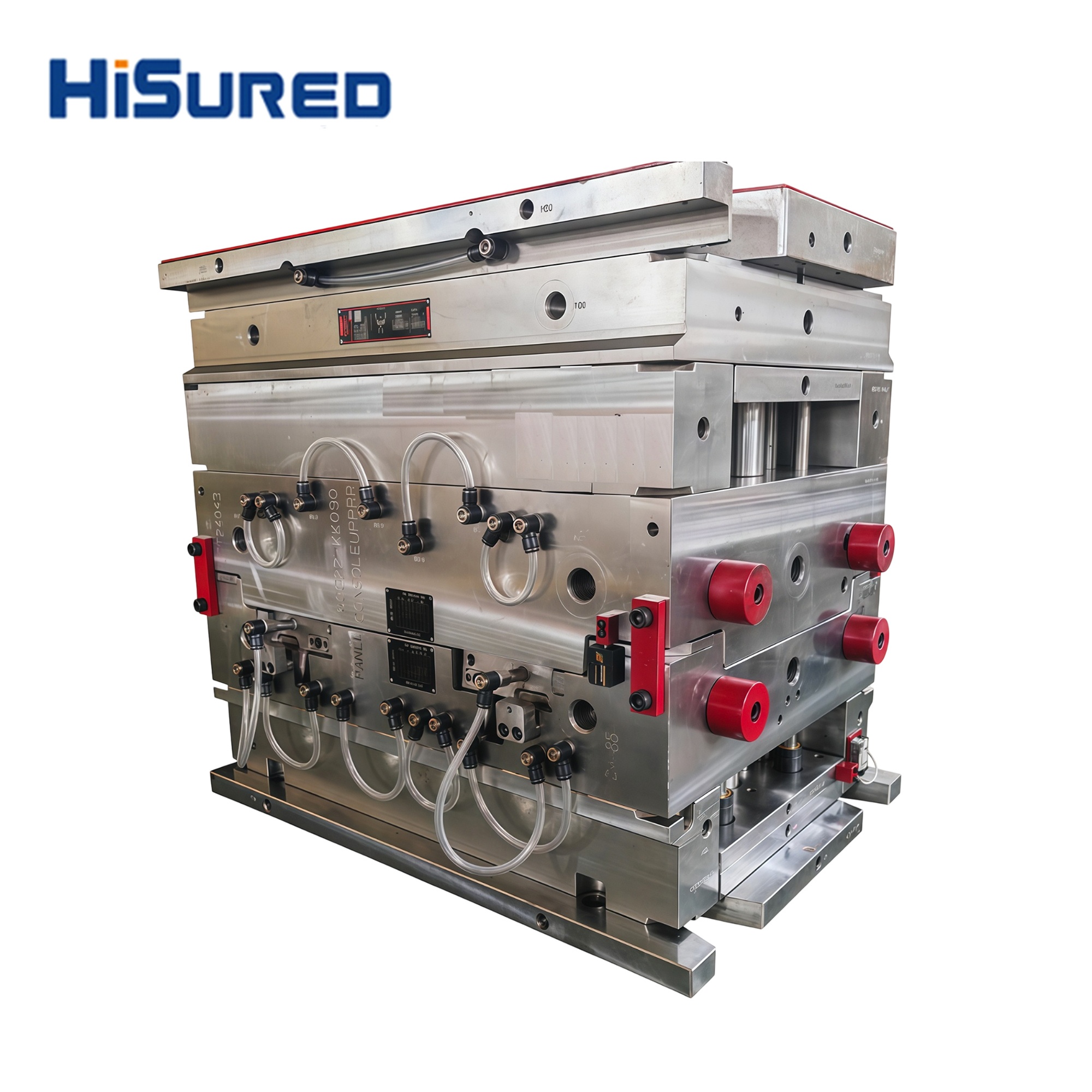 Precision multi-cavity injection mold with cooling lines, built for an automotive interior part